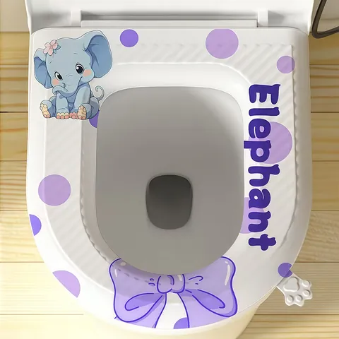 Universal Waterproof EVA Toilet Seat Cover With Handle Washable Antibacterial Cartoon Pattern Toilet Pad Bathroom Accessories