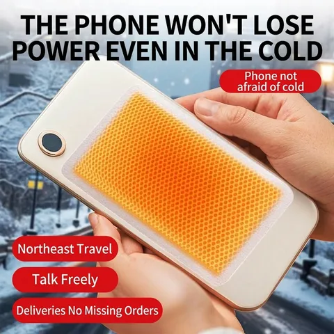 Winter Outdoor Self-Heating Smartphone Warmer Patch Cold Protection Battery Saver Heat Sticker Honeycomb Texture Warm Pad