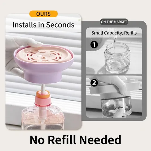 Manual Press Dish Soap Dispenser Kitchen Countertop Liquid Container With Sponge Holder Drain Rack PP Plastic Soap Dispenser