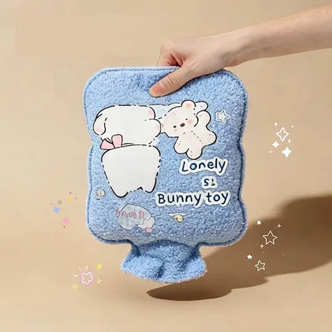 Cute Cartoon Animal Plush Hot Water Bag Thickened Soft Hand Warmer Portable Water Filling Thermal Bag For Belly Warming Students