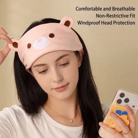 Bandeau Cheveux Post-Partum Ours Dessin Animé Coton Doux pour Femmes Enceintes Coupe-vent Élastique Accessoires
