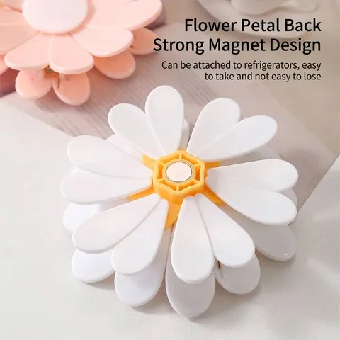 Daisy Flower Shaped Magnetic Sealing Clips Fridge Magnets Creative Food Bag Sealer Clips For Kitchen Home Storage