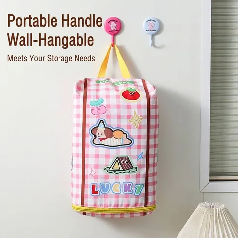 Cartoon Gingham Travel Storage Bag Luggage Organizer Waterproof Polyester Organizing Pouch For Clothes Shoes Underwear Cute Dog Printed Bag Set