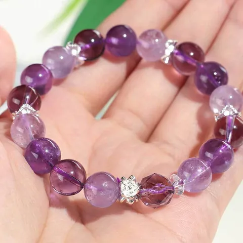 Lavendel Amethist Kralen Armband Braziliaanse Natuurlijke Paarse Kristallen Handketting Met Vlinderknoop Bedeltjes Voor Dames High-end Sieraden Cadeau