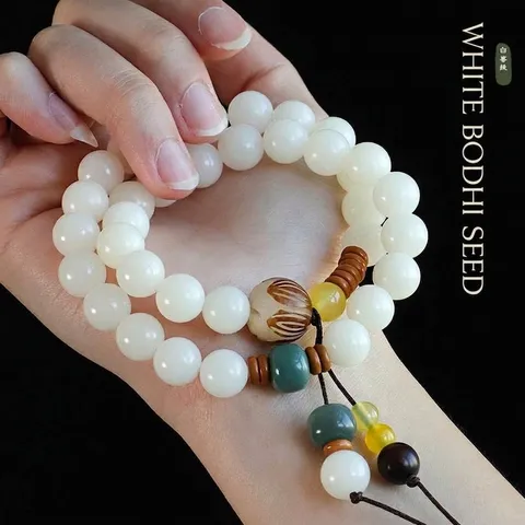Achat Perlen Wickelarmband Für Damen Herren Ethnisch Chinesischer Stil Handgefertigt Bodhi Wurzel Lotus Blume Meditation Gebetsperlen Schmuck