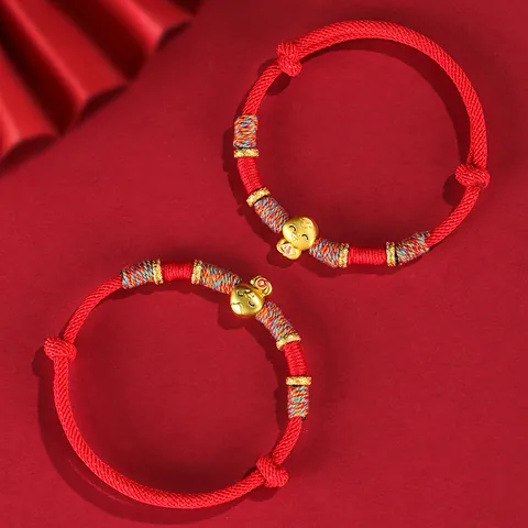 Year Of The Snake 2025 Zodiac Bracelet Handmade Red String Bracelet Alloy Lucky Snake Fortune Wealth Auspicious Ethnic Jewelry For Women
