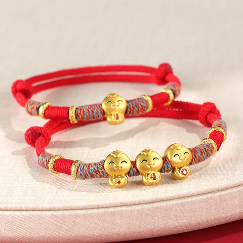 Year Of The Snake 2025 Zodiac Bracelet Handmade Red String Bracelet Alloy Lucky Snake Fortune Wealth Auspicious Ethnic Jewelry For Women