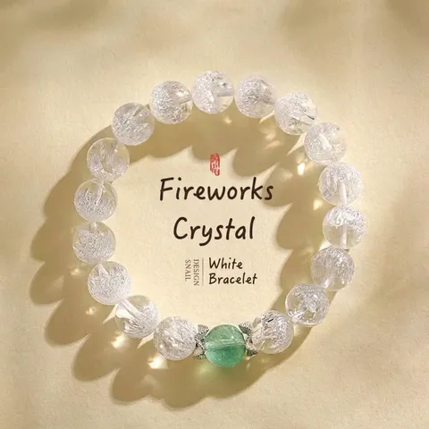 925 Sterling Silver Fireworks Crystal Beaded Bracelet For Women Natural Aquamarine Prehnite Rose Quartz Handmade Jewelry Gift
