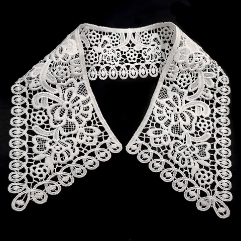 Colletto Finto in Pizzo Idrosolubile da Donna Ricamato Traforato in Seta di Latte Accessori per Abbigliamento Fai da Te Decorazione