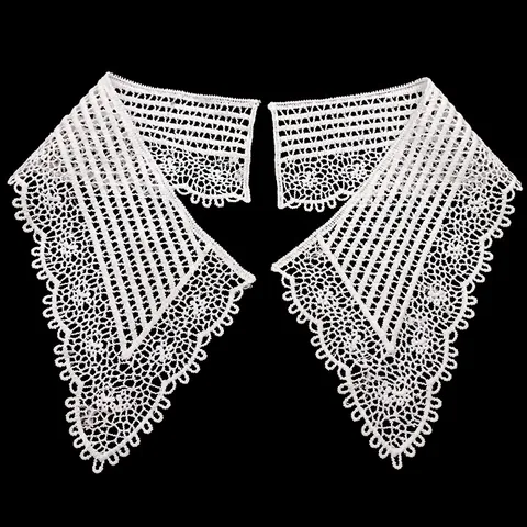 Floral Lace Fake Collar Milk Silk Embroidery Water Soluble Hollow Out Peter Pan Collar Detachable Clothing Accessories
