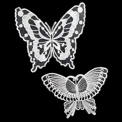 Butterfly Embroidery Patches Organza Polyester Silk Lingerie Lace Applique DIY Sewing Craft Decorative Floral Motif
