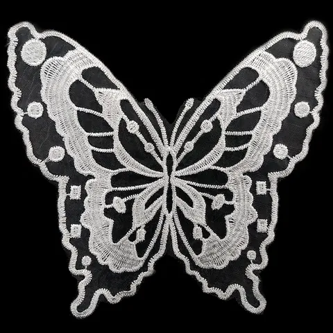 Butterfly Embroidery Patches Organza Polyester Silk Lingerie Lace Applique DIY Sewing Craft Decorative Floral Motif