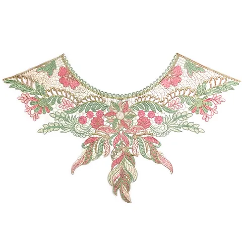 Blumen Bestickt Falscher Kragen Wasserlöslich Spitze Applikation Ausschnitt Kragen Blume Aufnäher Für Damen Kleid DIY Nähzubehör