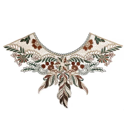 Blumen Bestickt Falscher Kragen Wasserlöslich Spitze Applikation Ausschnitt Kragen Blume Aufnäher Für Damen Kleid DIY Nähzubehör