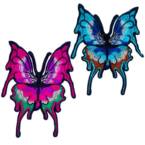 Colorful Butterfly Patches 3D Embroidery Water Soluble Lace Applique For DIY Clothing Accessories Decoration Sewing Floral Patches