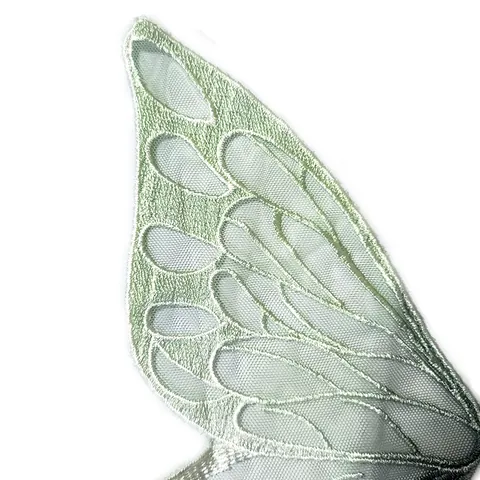 Applique da Ricamo in Pizzo a Rete Con Motivo a Farfalla per Abbigliamento Decorazione Fai Da Te Toppa in Pizzo Poliestere Verde Menta