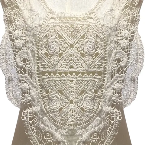 Cotton Embroidery Hollow Fake Collar Lace Applique For Women Clothing Neckline Flower Water Soluble Lace Trim DIY Sewing Accessories