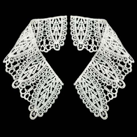 Elegant Embroidered Lace Fake Collar Milk Silk Hollow Out Floral Patch Apparel Sewing Accessories For Women Kids Clothing Decoration