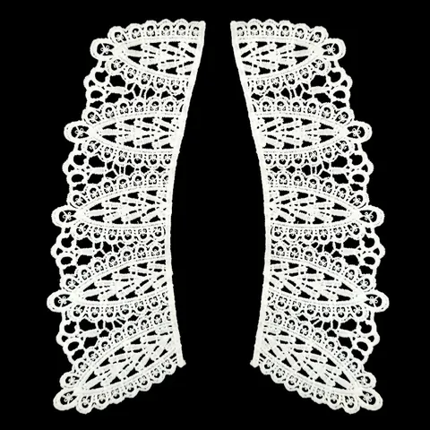 Elegant Embroidered Lace Fake Collar Milk Silk Hollow Out Floral Patch Apparel Sewing Accessories For Women Kids Clothing Decoration