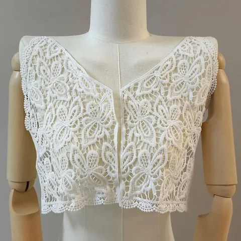 Milk Silk Embroidered Lace Patch Symmetrical Butterfly Hollow Out Lace Applique For Women Clothing Decoration DIY Accessories