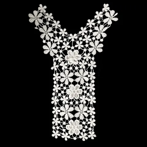 Aplique de Encaje Bordado de Seda de Leche de Poliéster Blanco Parche de Satén Flor de Ciruelo para Coser Vestidos de Novia