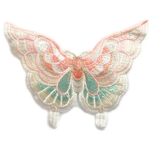 Ethnic Style Butterfly Flower Embroidery Patch Colorful Lace Organza Applique For DIY Clothing Underwear Sewing Accessories