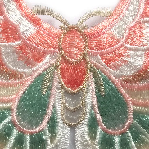 Ethnic Style Butterfly Flower Embroidery Patch Colorful Lace Organza Applique For DIY Clothing Underwear Sewing Accessories