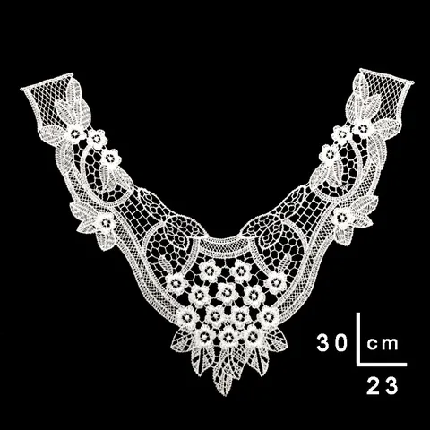 Elegant Polyester Water Soluble Lace False Collar Embroidered Floral Hollow Detachable Collar For Women Dress Costume Accessory