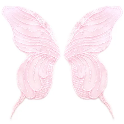 Polyester Embroidered Butterfly Lace Mesh Patches Symmetrical Flower Appliques For Wedding Dress DIY Clothing Accessories