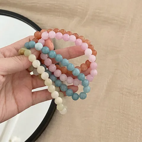 Handmade Natural Stone Aventurine Beaded Bracelet For Women New Chinese Retro National Style Colorful Candy Color Stackable Bracelet Jewelry