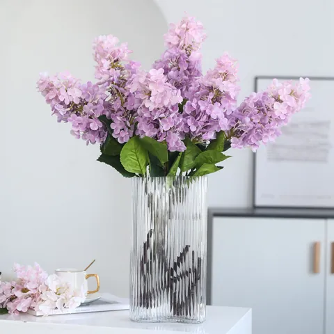 Ortensia Artificiale Fiore di Seta Singolo Rametto Gambo Lungo Finto Fiore per Casa Hotel Matrimonio Decorazione Composizione Floreale