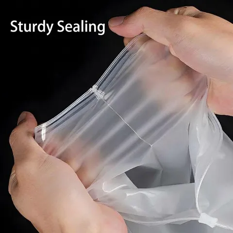 Thickened Transparent Frosted Plastic Zipper Storage Bags PE Resealable Clothing Packaging Bags For T-Shirt Underwear