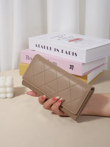 Women Quilted Long Wallet PU Leather Clutch Bag With Multiple Card Slots Large Capacity Mobile Phone Purse Fashion Handbag
