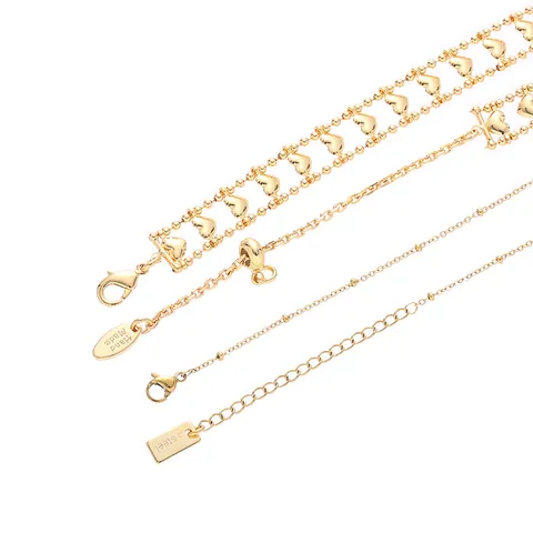 Collana a Cuore in Rame di Lusso Leggero per Donna Zirconia Pietra Naturale Collana Girocollo a Strati Moda Europea Placcata in Oro con Ciondolo ad Ali