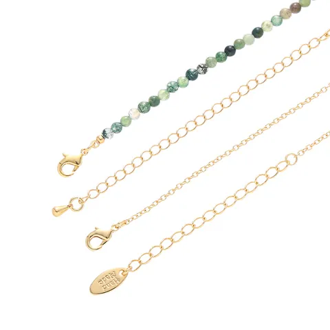 Collana con Pendente in Rame Vintage Francese Con Perle Artificiali Pietra Naturale Conchiglia di Abulone Catenina a Strati per Donna
