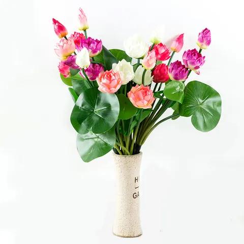 Fausse Plante De Lotus En Soie Artificielle Pour Décoration De Maison Hôtel Photographie Paysage Tige Florale