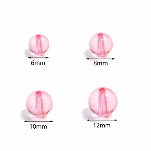 Mixed Colors Transparent Acrylic Round Beads Straight Hole Crystal Spacer Beads For DIY Bracelet Jewelry Making Accessory