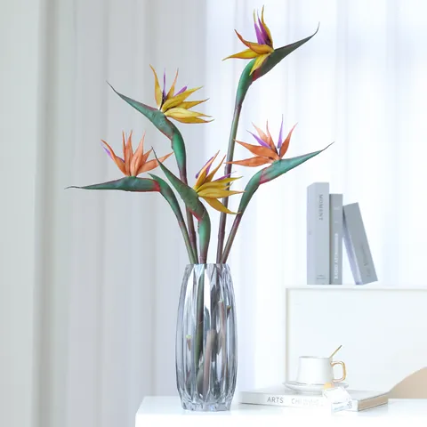 Artificial Bird of Paradise Flower Long Stem Soft Rubber Fake Flower For Living Room Porch Home Decor Modern Floral Arrangement
