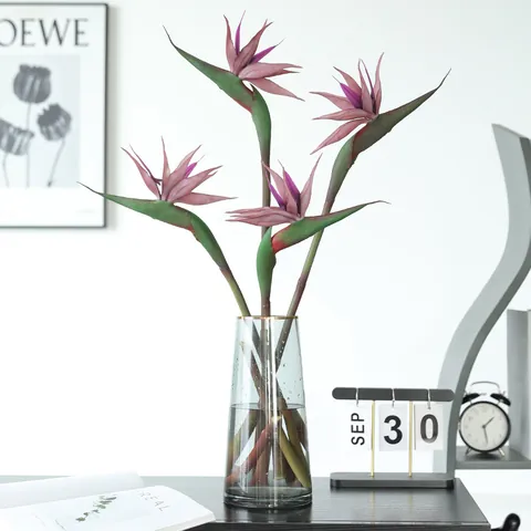 Artificial Bird of Paradise Flower Long Stem Soft Rubber Fake Flower For Living Room Porch Home Decor Modern Floral Arrangement