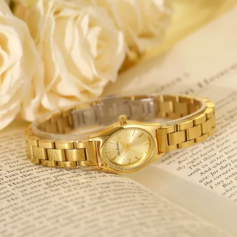 BS Bee Sister Montre Analogique Ovale Vintage en Acier Inoxydable pour Femme Luxe Or Argent Étanche Quartz Montre-Bracelet FA1934 Bijoux Cadeau