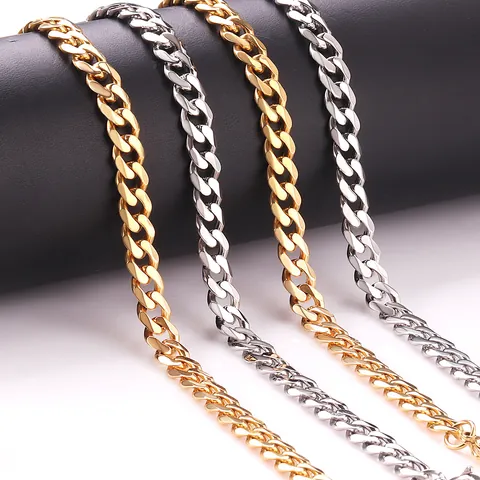 Zeskantig Geslepen Curb Chain Ketting Roestvrij Stalen Sieraden Voor Mannen Vrouwen Veelzijdige Punk Stijl Hip Hop Ketting Cadeau