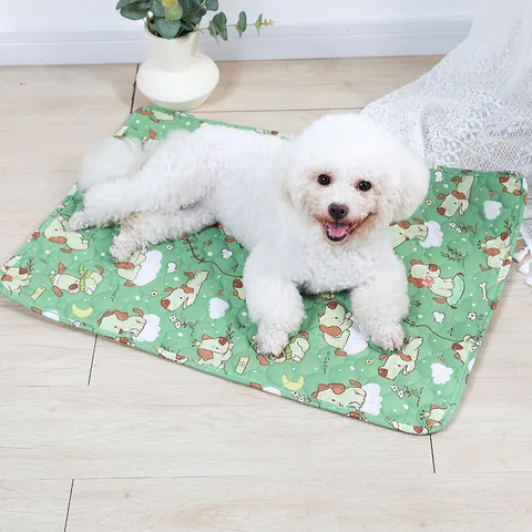 Alfombra Lavable para Orina de Mascotas Reutilizable Absorbente Entrenamiento de Perros Antideslizante Impermeable Patrón Animado Poliéster Acolchado