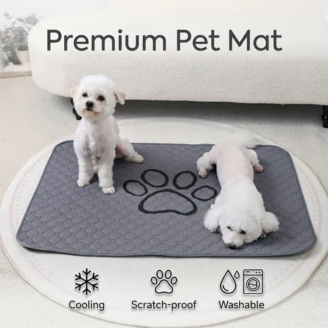Alfombrilla para Mascotas Impermeable Reutilizable para Perros Gatos Lavable a Máquina Absorbente Antideslizante Huella de Pata Entrenamiento de Cachorros