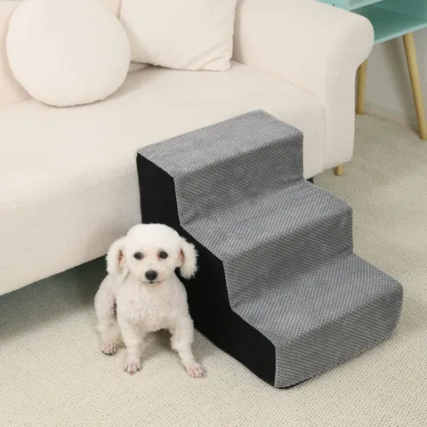 Non-Slip Pet Stairs For Small Dogs And Cats High Density Sponge Pet Steps Ramp Removable Washable Cover For Bed Sofa