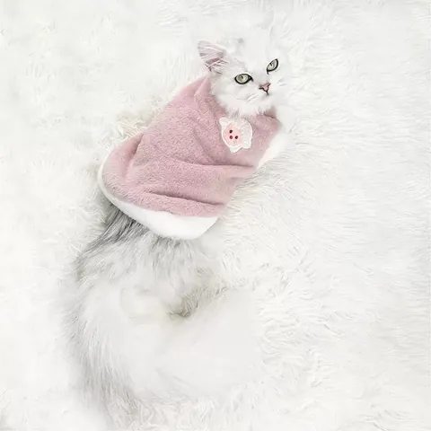 Cute Cartoon Sheep Embroidered Pet Vest Autumn Winter Warm Thickened Fleece Cat Dog Sweater Soft Breathable Puppy Kitten Vest