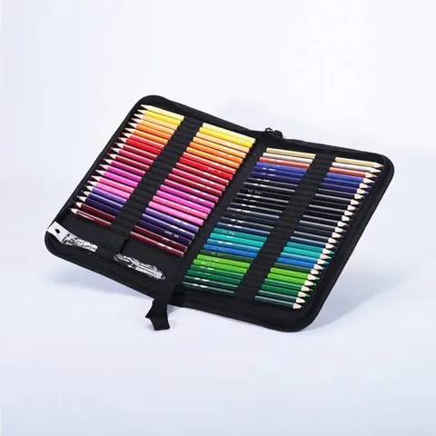 Professional Colored Pencil Multi Color With Oxford Cloth Zipper Case Organizer Portable Art Drawing Painting Supplies For Students Artists