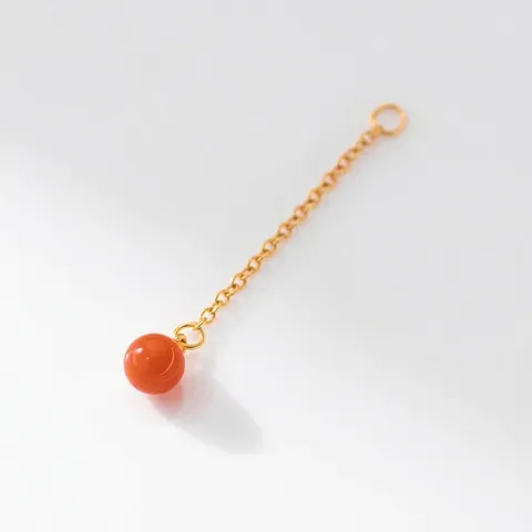 925 Sterling Silver Gold Plated Cross Chain Tassel Pendant With South Red Agate DIY Jewelry Accessory For Earrings Bracelet