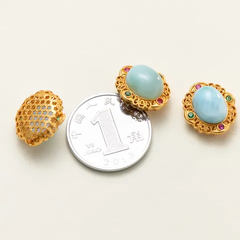 Perles d'Espacement Creuses en Argent Sterling 925 Plaqué pour DIY Fabrication de Bijoux Strass Incrusté Perle Artificielle Rétro