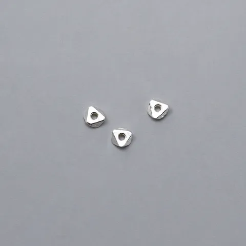 925 Sterling Silver Geometric Triangle Spacer Beads Beveled Silver Loose Beads For DIY Bracelet Necklace Making Handmade Jewelry Components