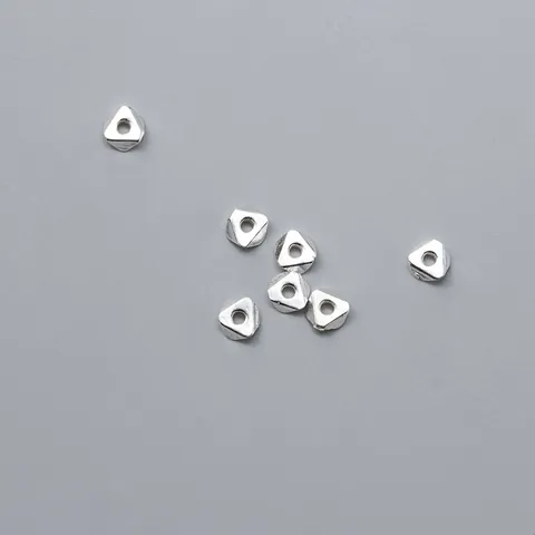 925 Sterling Silver Geometric Triangle Spacer Beads Beveled Silver Loose Beads For DIY Bracelet Necklace Making Handmade Jewelry Components